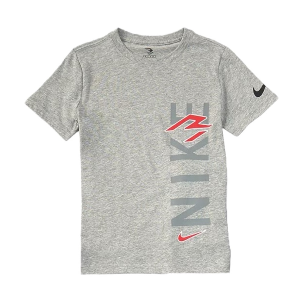 Nike 3Brand Boy’s Vertical Wordmark Logo Graphic Short Sleeve Tee EUC